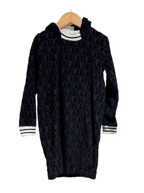 BLA BLA BLA black velvet hooded sweatshirt dress - size 5